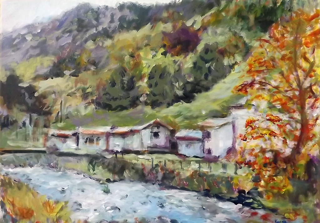 Valtellina - Acryilic on canvas by Andipainting